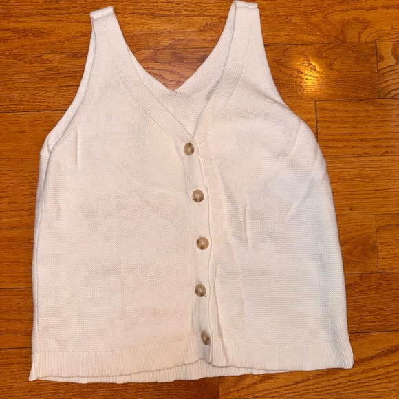 LOFT Tops - Loft Cream Button-Front Knit Tank